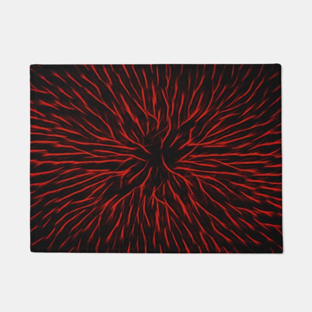 Blazing Red Hot Fire Sparkler Abstract Doormat (Front)