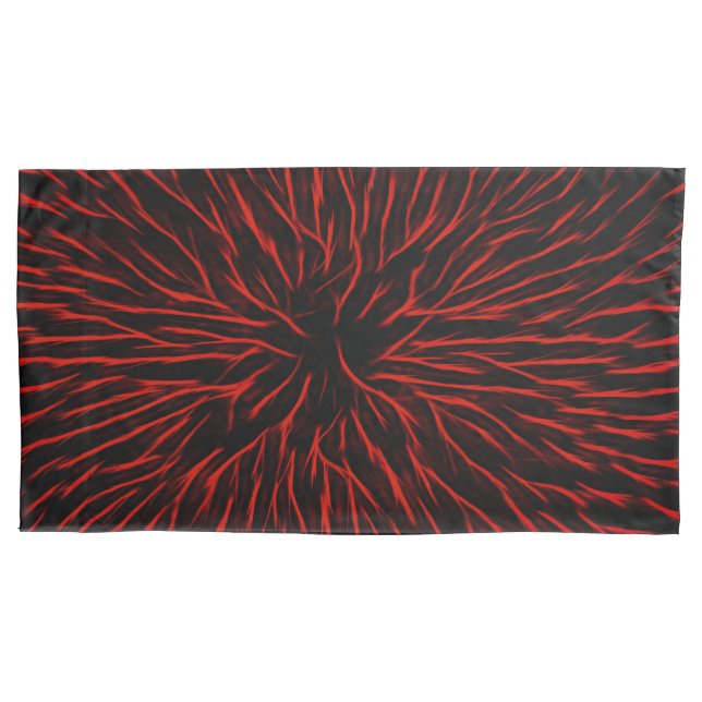 Blazing Red Hot Fire Sparkler Abstract Pillowcase (Front-Left)