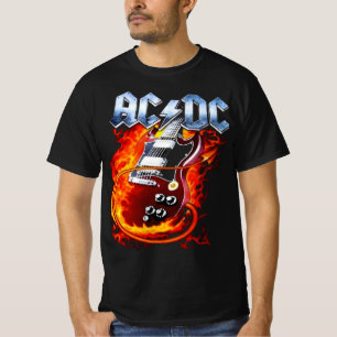 Blazing Rocker Guitar AC/DC Inspired Biker T-Shirt