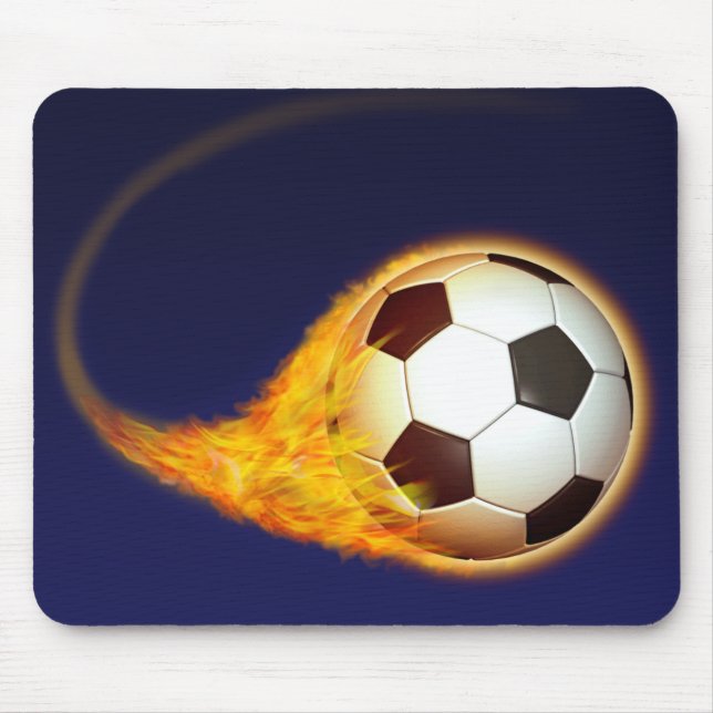 Blazing Soccer Football Mouse Pad (Front)