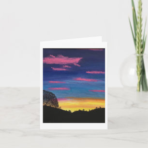 Blazing Sunset Folded Note Card