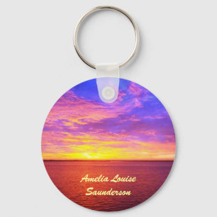 Blazing Sunset Personalised Keychain