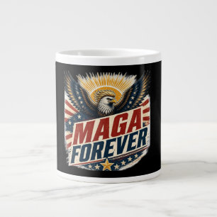Blazing Trump hair Eagle MAGA FOREVER Large Coffee Mug