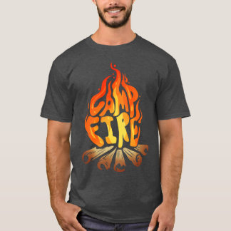 Blazing Warming Campfire On Camping T-Shirt