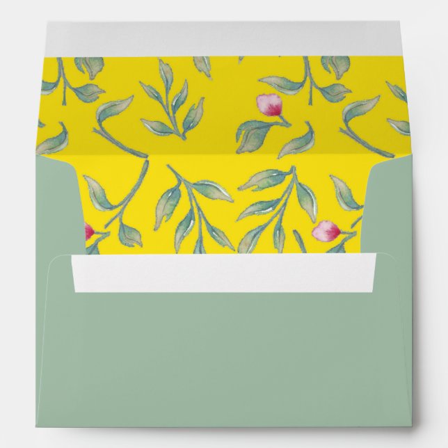 Blazing Yellow & Cameo Green Envelope (Back (Bottom))