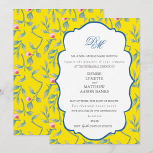 Blazing Yellow Rehearsal Dinner Invitation