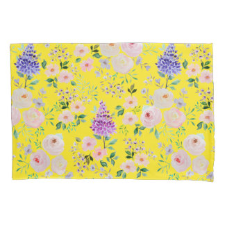 Blazing Yellow Watercolor Floral Pillowcase