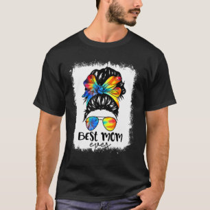 Bleach Best Mum Ever Tie Dye Messy Bun Hair Mother T-Shirt