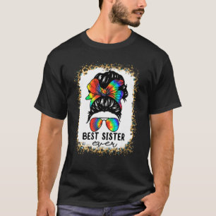 Bleach Best Sister Ever Tie Dye Messy Bun Hair Mot T-Shirt