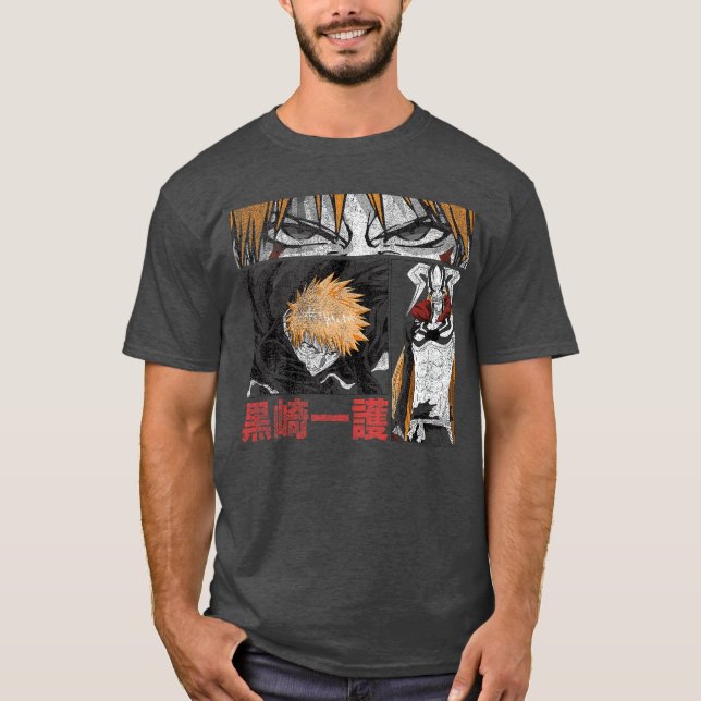 Bleach Graphic Ichigo Comic Book Style Anime T-Shirt (Front)