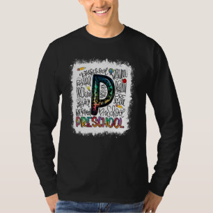 Bleach Leopard Tie Dye Preschool Typography Teache T-Shirt