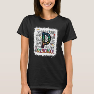 Bleach Leopard Tie Dye Preschool Typography Teache T-Shirt