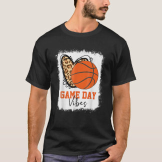 Bleached Basketball Game Day Vibes Basketball Mom T-Shirt