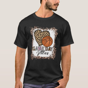 Bleached Basketball Game Day Vibes Basketball Mom  T-Shirt