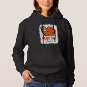 Bleached Basketball Game Day Vibes Basketball Mum  Hoodie