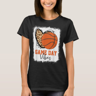 Bleached Basketball Game Day Vibes Basketball Mum  T-Shirt