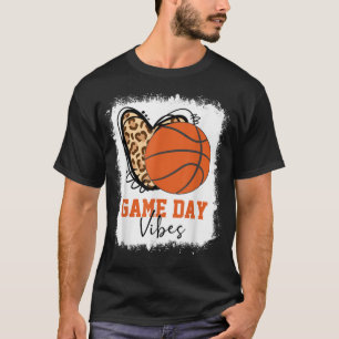 Bleached Basketball Game Day Vibes Basketball Mum T-Shirt