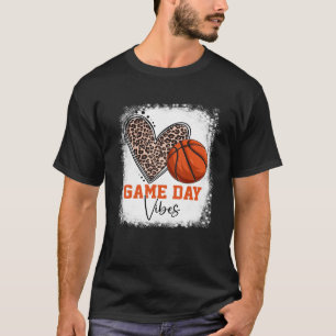 Bleached Basketball Game Day Vibes Basketball Mum T-Shirt