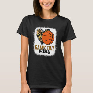 Bleached Basketball Game Day Vibes Basketball Mum  T-Shirt