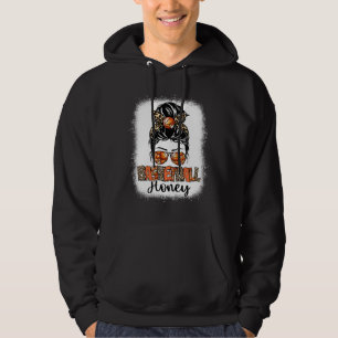 Bleached Basketball Honey Leopard Messy Bun Mother Hoodie