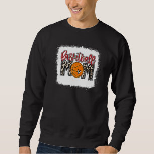 Bleached Basketball Mum Leopard Ball Mum Mothers Sweatshirt