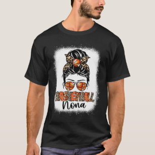 Bleached Basketball Nona Leopard Messy Bun Mothers T-Shirt