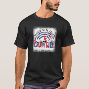 Bleached Blessed To Be Called Auntie Patriotic 4th T-Shirt