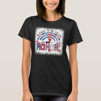 Bleached Blessed To Be Called Mamaw 4th Of July Me T-Shirt