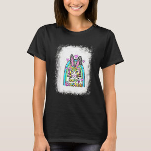 Bleached Bunny Face Leopard Glasses Headband Happy T-Shirt