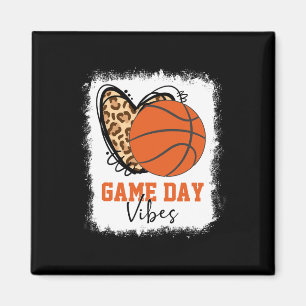 Bleached Bysketbyll Game Day Vibes Bysketbyll Mum Magnet