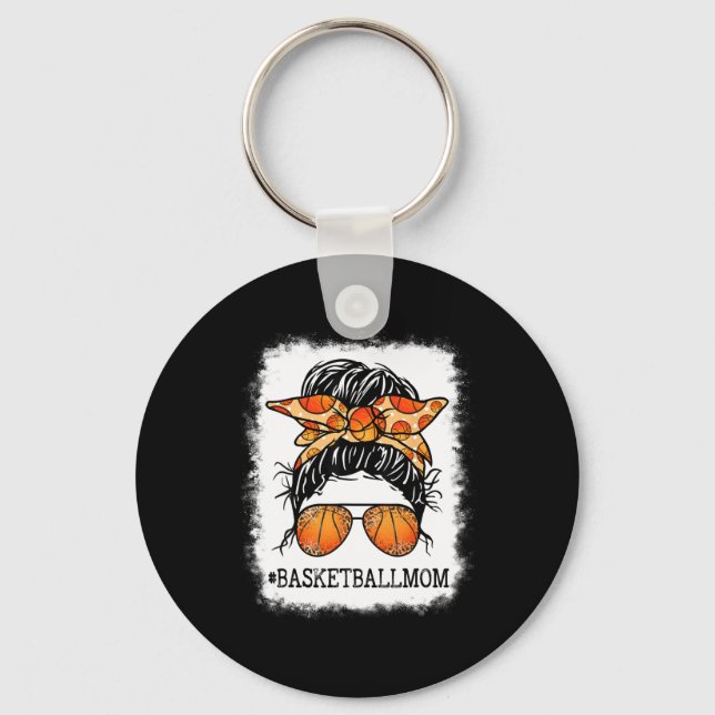 Bleached Bysketbyll Mum Messy Bun Player Mum Mothe Key Ring (Front)