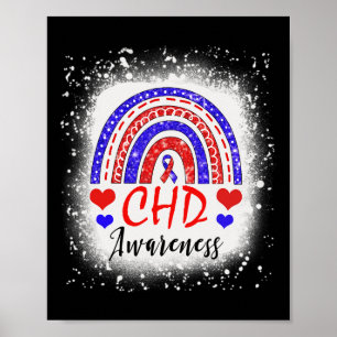 Bleached Chd Congenital Heart Defect Awareness Mon Poster