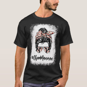 Bleached Cheer Mawmaw Messy Bun Cheerleader Mother T-Shirt