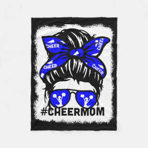 Bleached Cheer Mother Mama Parent Cheerleading Mom Fleece Blanket