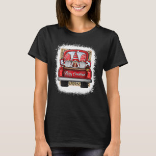 Bleached Christmas Family Gnomes Truck Leopard Mer T-Shirt