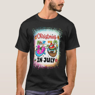 Bleached Christmas In July Watermelon Santa Summer T-Shirt