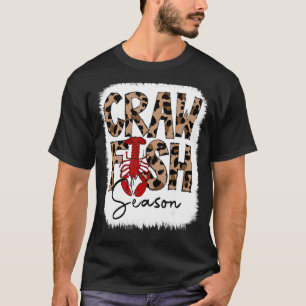 Bleached Craw Fish Season Leopard Crawfish Boil Lo T-Shirt