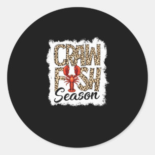 Bleached Crawfish Season Leopard Crawfish Boil Classic Round Sticker