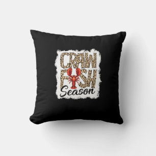 Bleached Crawfish Season Leopard Crawfish Boil Cushion
