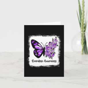Bleached Daisy Butterfly Purple Ribbon Overdose Aw Card