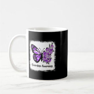 Bleached Daisy Butterfly Purple Ribbon Overdose Aw Coffee Mug