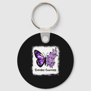 Bleached Daisy Butterfly Purple Ribbon Overdose Aw Key Ring