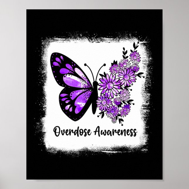Bleached Daisy Butterfly Purple Ribbon Overdose Aw Poster (Front)