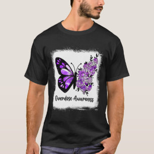Bleached Daisy Butterfly Purple Ribbon Overdose Aw T-Shirt