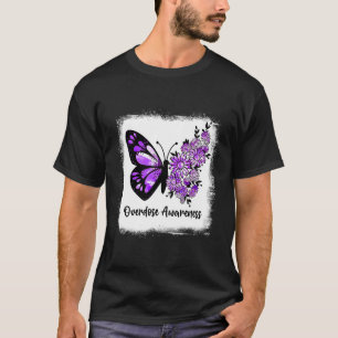 Bleached Daisy Butterfly Purple Ribbon Overdose Aw T-Shirt