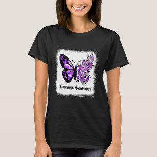 Bleached Daisy Butterfly Purple Ribbon Overdose Aw T-Shirt