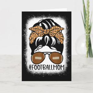 Bleached Football Mum Life With Leopard And Messy  Card