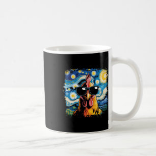 Bleached Funny Chicken Starry Night Van Gogh Chick Coffee Mug