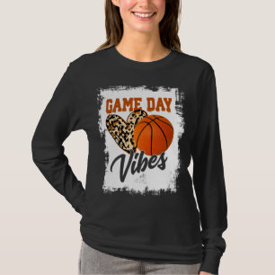 Bleached Game Day Vibes Basketball Fan Mum Grandma T-Shirt