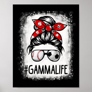 Bleached Gamma Life Soccer Messy Bun Bysebyll Game Poster